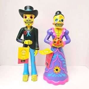 Dia De Muertos NWT 2pc El Don & La Dona Figural Statues By Dia Pacheco